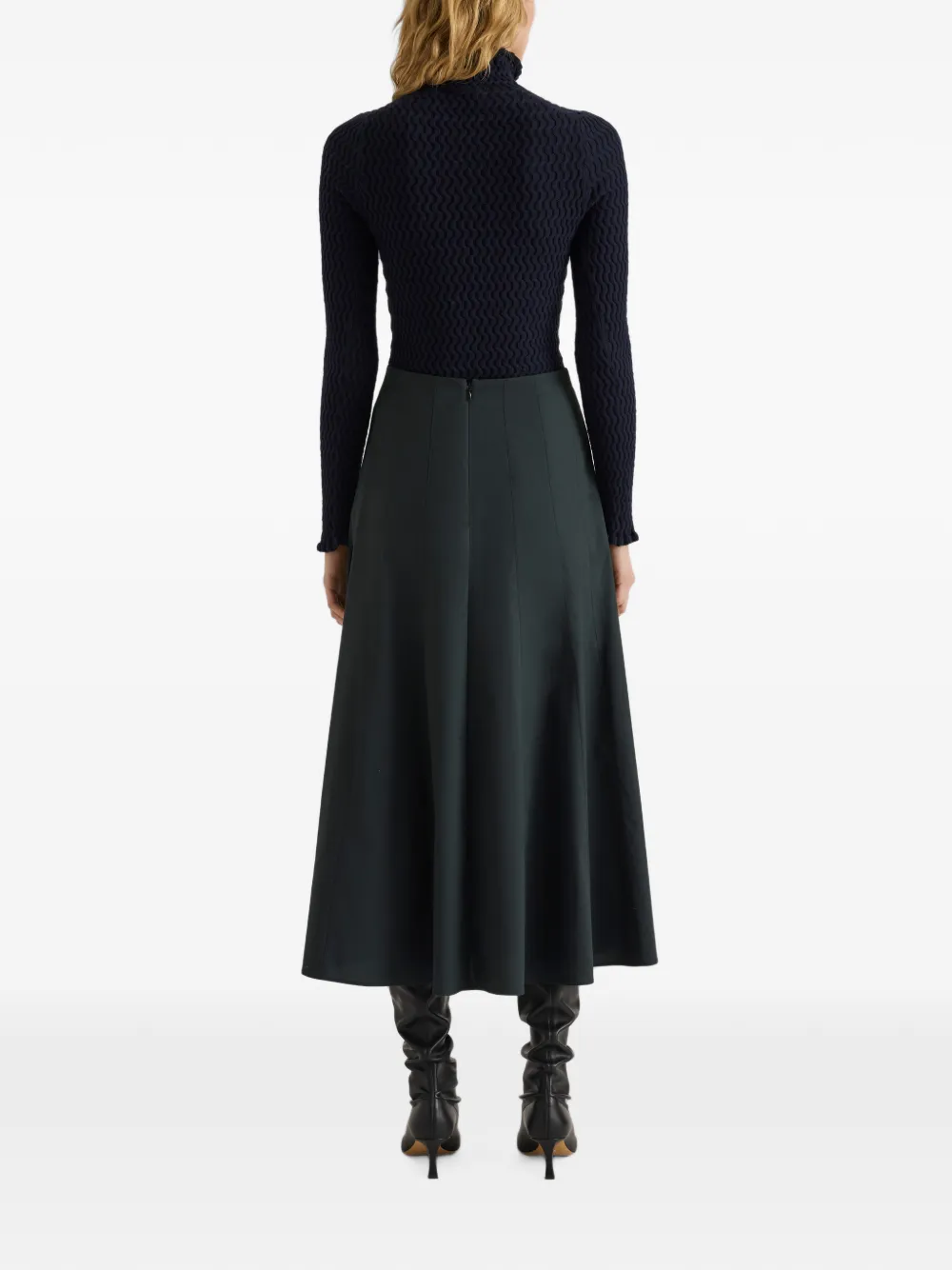 Proenza Schouler White Label Heidi midi-rok met vlakken Groen