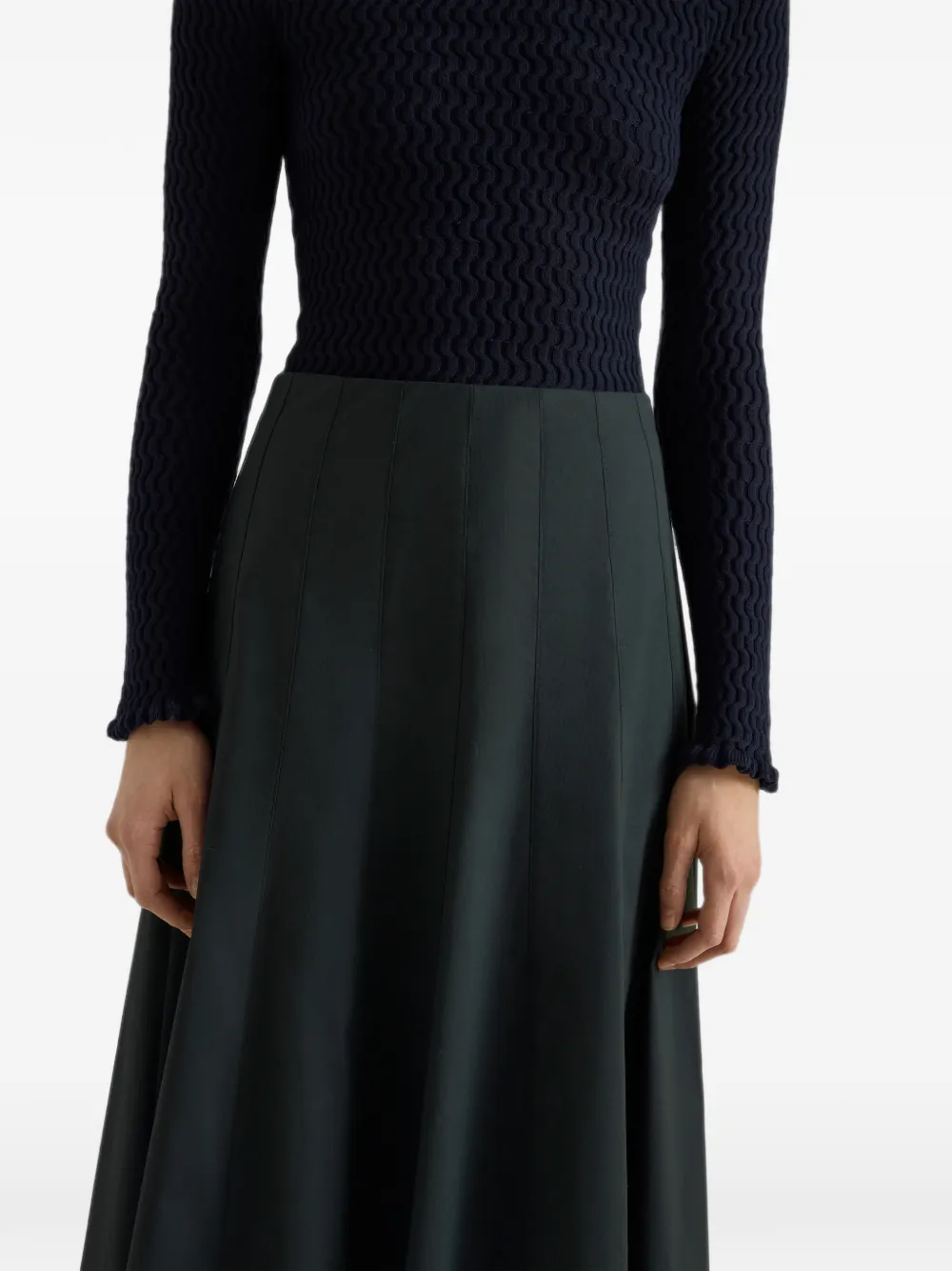 Proenza Schouler White Label Heidi midi-rok met vlakken Groen