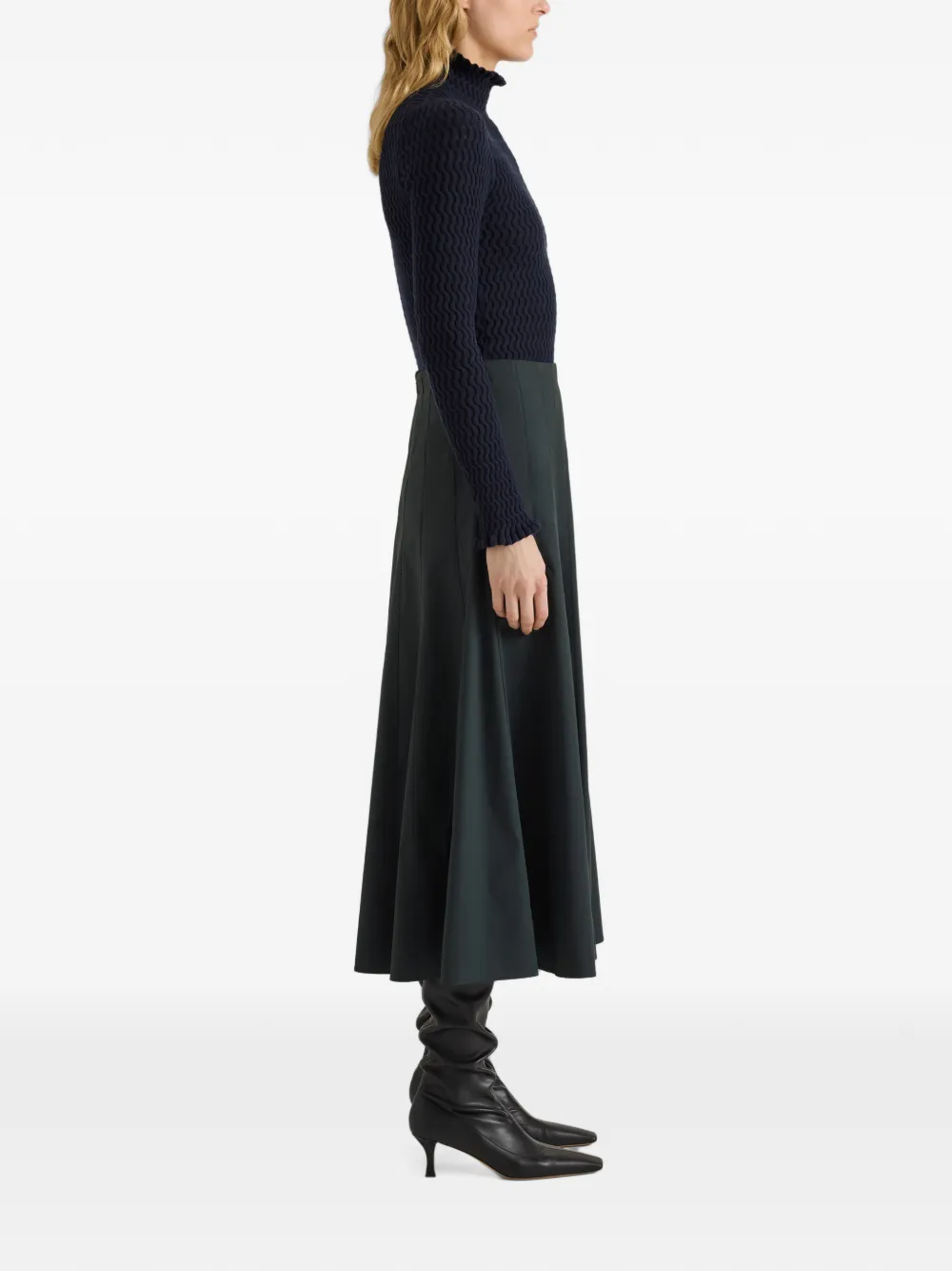 Proenza Schouler White Label Heidi midi-rok met vlakken Groen