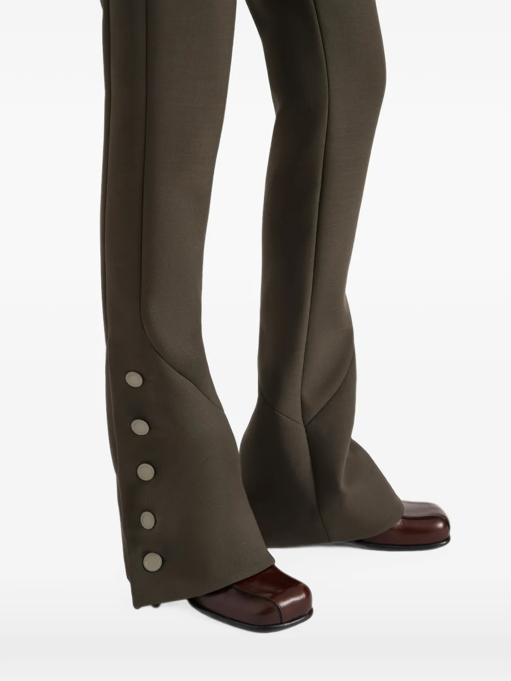 Proenza Schouler Althea broek van dubbelzijdig stretch wol Bruin