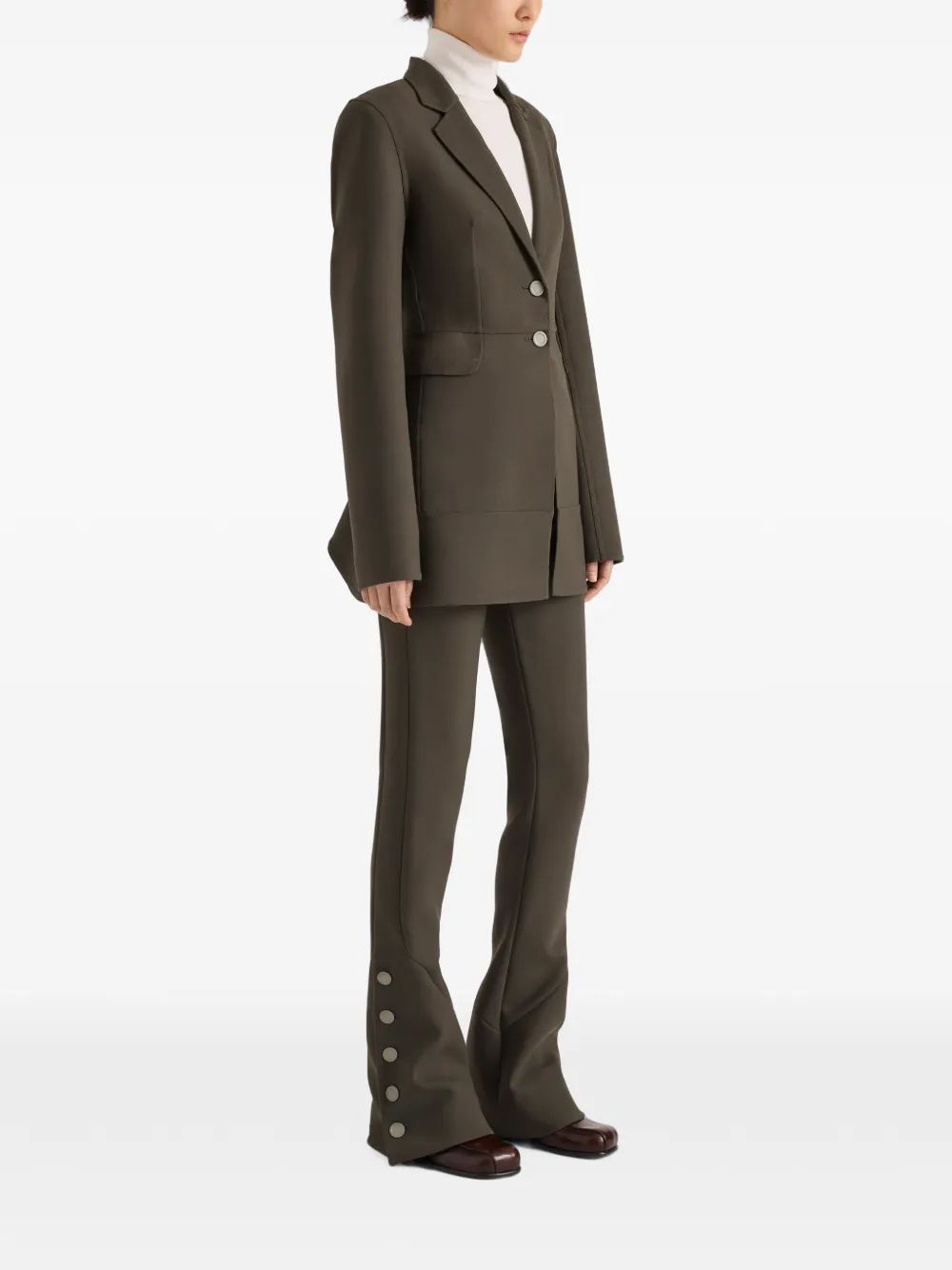 Proenza Schouler Althea broek van dubbelzijdig stretch wol Bruin