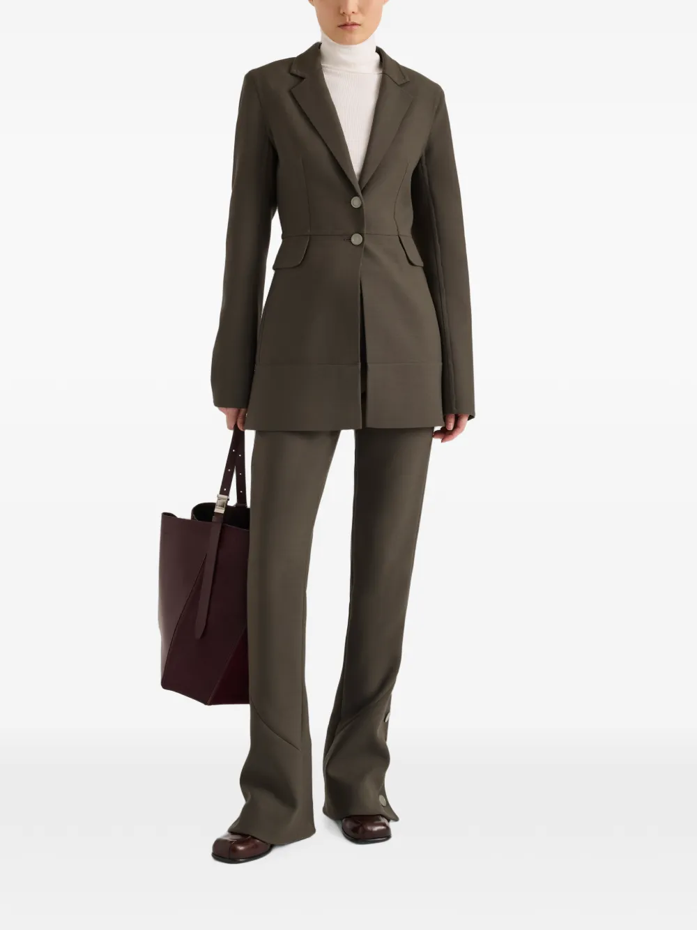 Proenza Schouler Althea broek van dubbelzijdig stretch wol Bruin