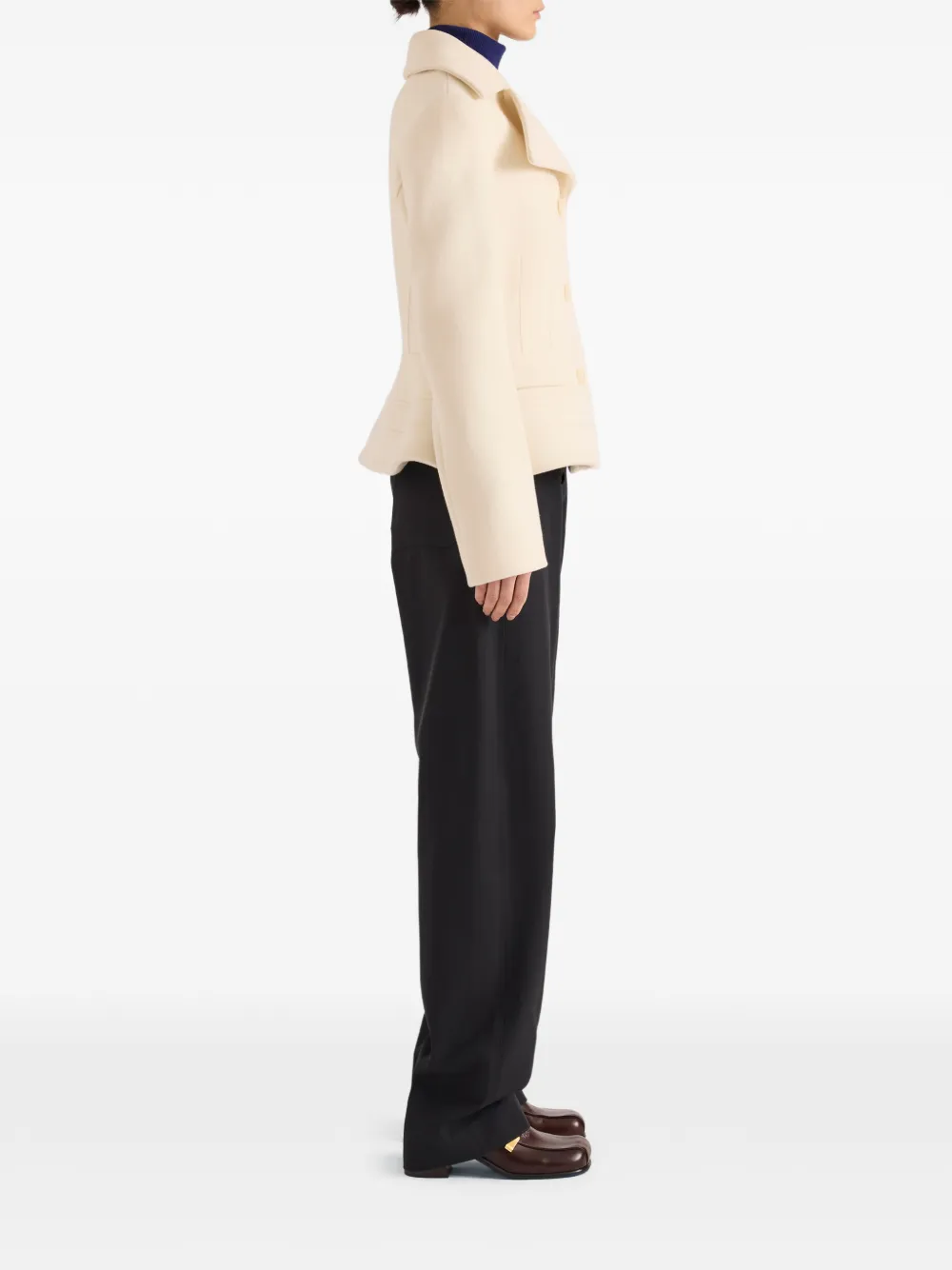 Proenza Schouler Romane jack van compacte melton wol Beige