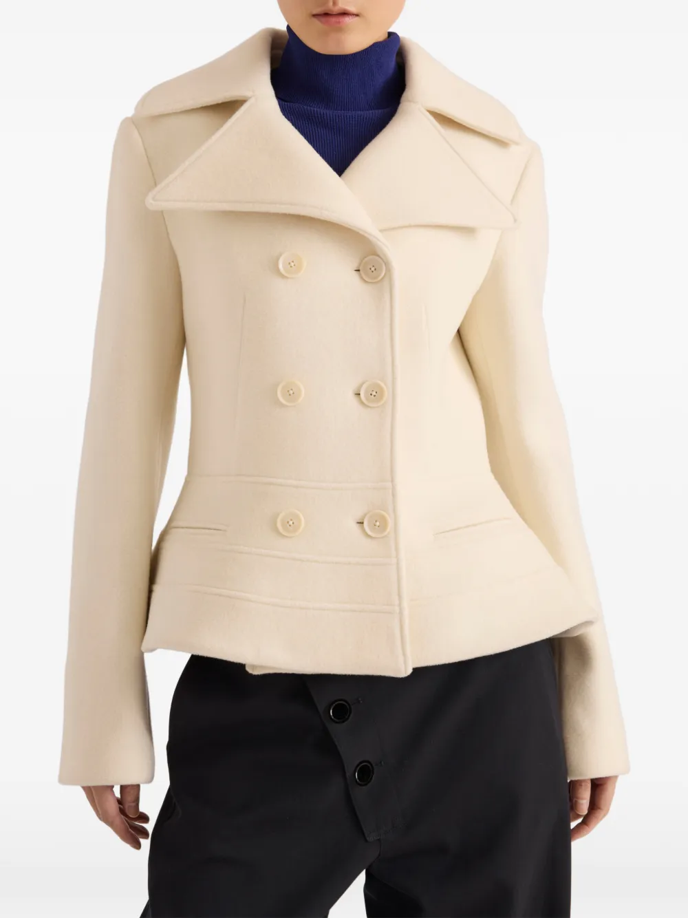 Proenza Schouler Romane jack van compacte melton wol Beige