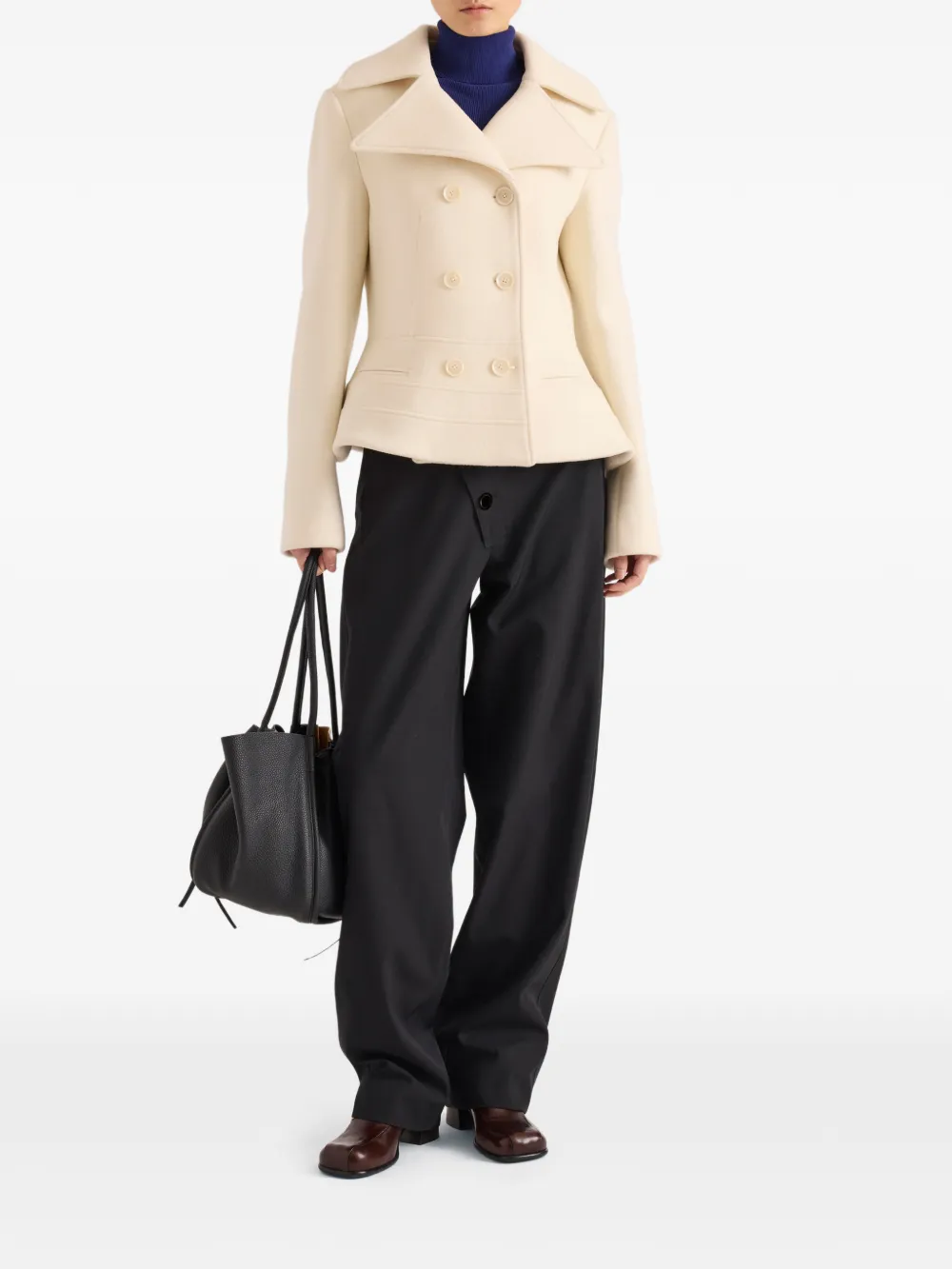 Proenza Schouler Romane jack van compacte melton wol Beige