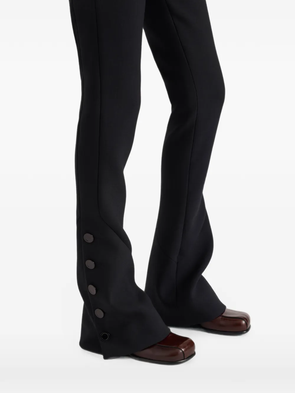 Proenza Schouler Althea broek van dubbelzijdig stretch wol Zwart