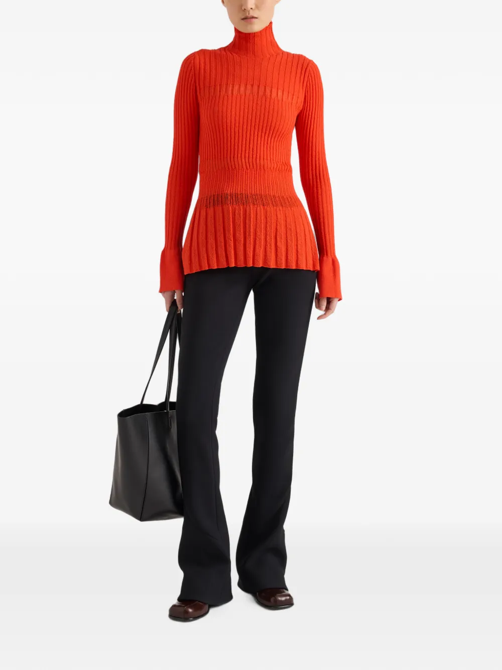 Proenza Schouler Althea broek van dubbelzijdig stretch wol Zwart