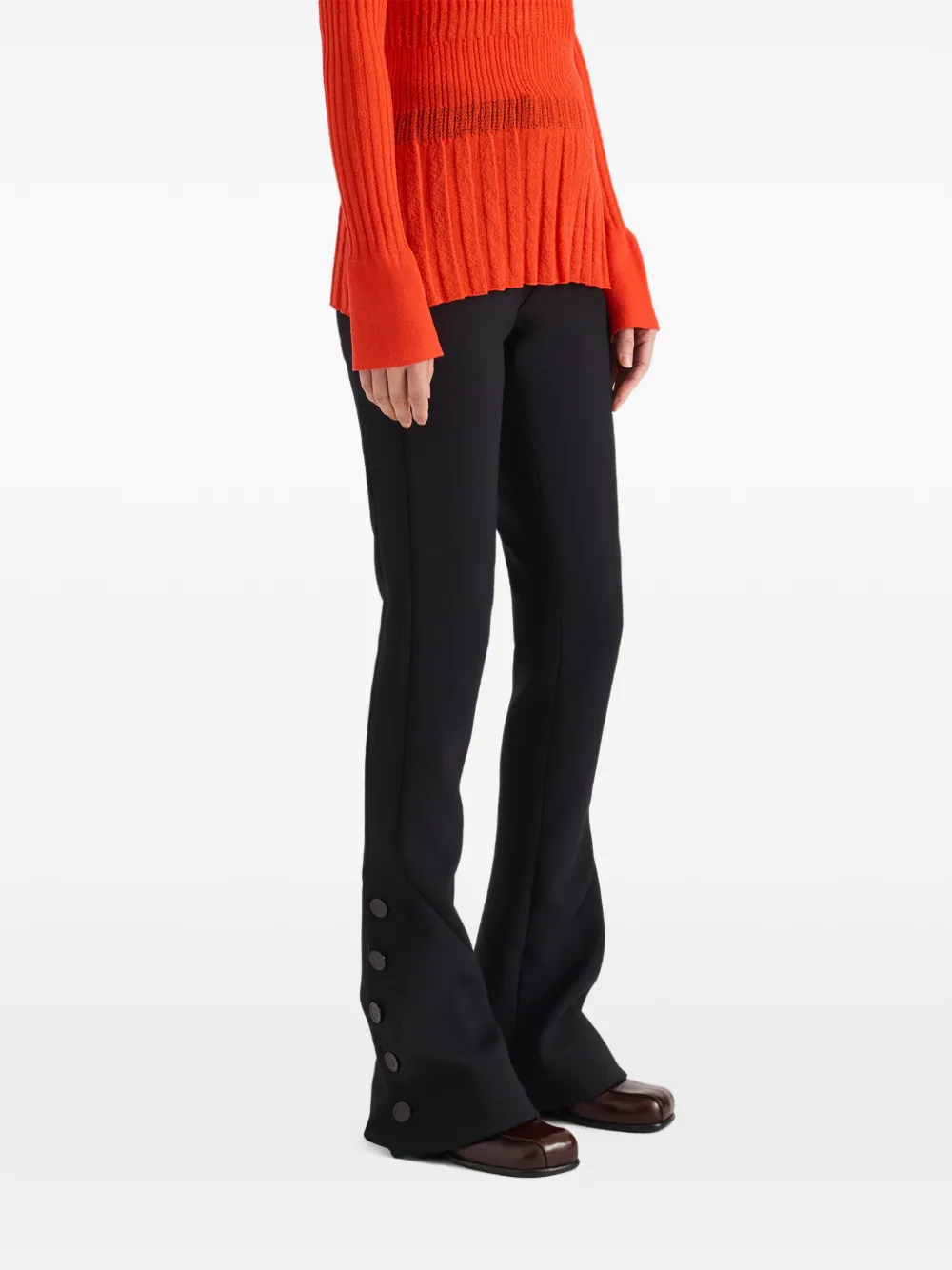 Proenza Schouler Althea broek van dubbelzijdig stretch wol Zwart