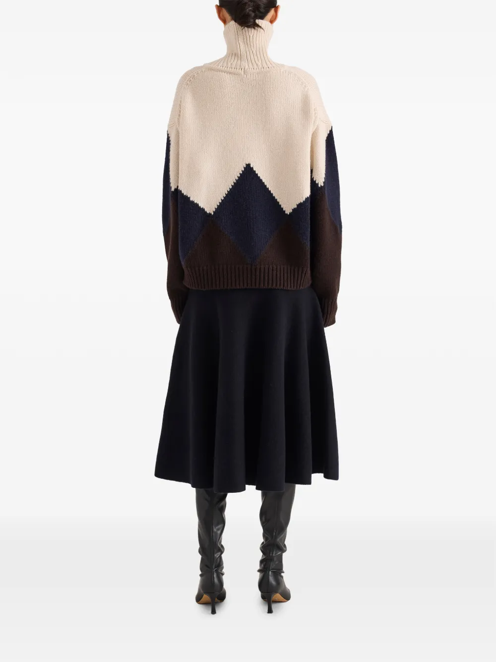 Proenza Schouler Oren intarsia turtleneck in cashmere wool Beige