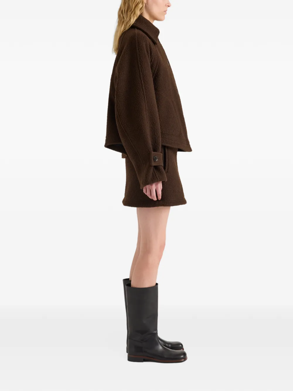 Proenza Schouler Clarice jacket in casentino wool Bruin