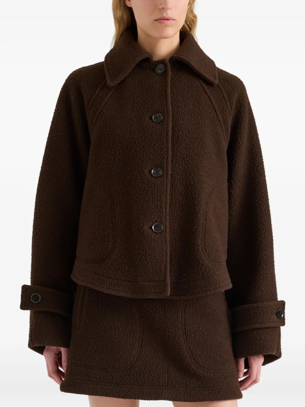 Proenza Schouler Clarice jacket in casentino wool Bruin