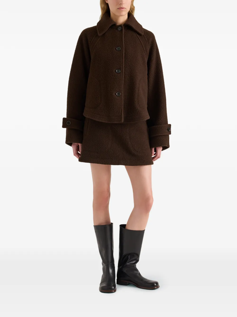 Proenza Schouler Clarice jacket in casentino wool Bruin