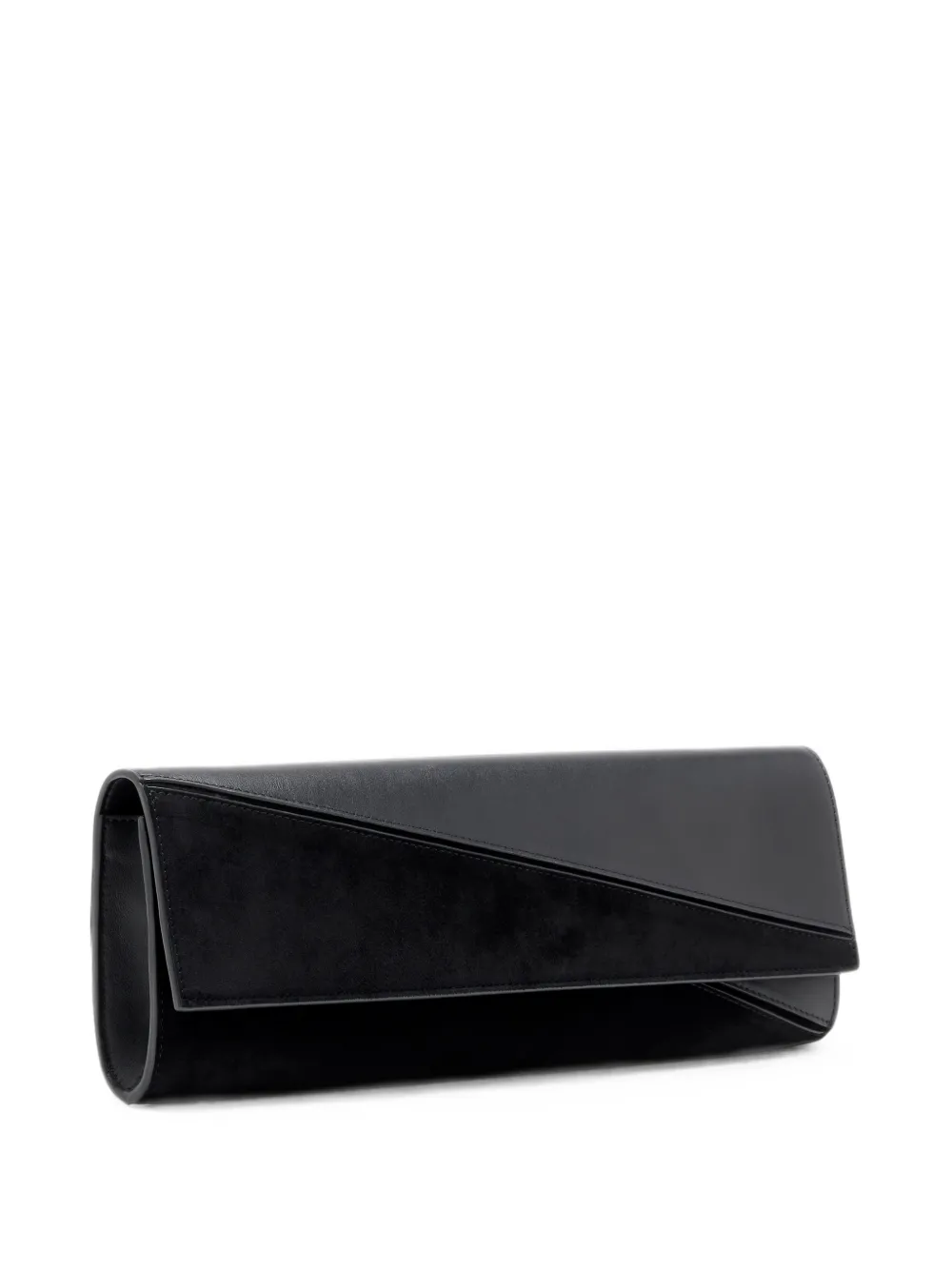 Proenza Schouler Hex clutch van soepel kalfsleer en lux suède Zwart