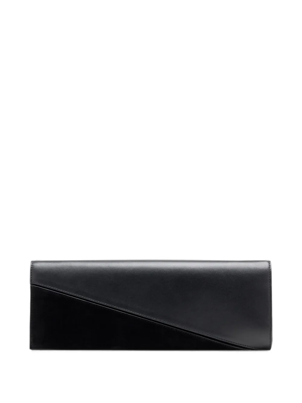 Proenza Schouler Hex clutch van soepel kalfsleer en lux suède Zwart