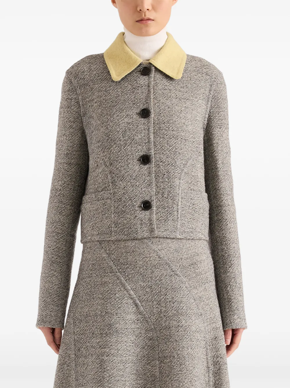 Proenza Schouler Gaelle jack met contrasterende kraag Grijs