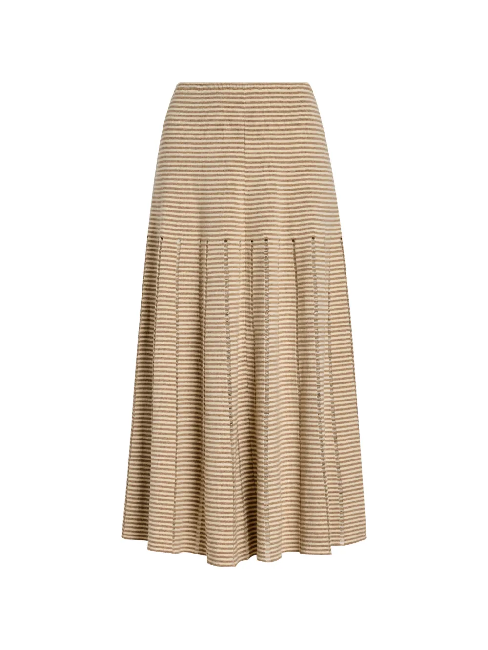 Proenza Schouler White Label Phyllis ladder-stripe midi skirt Beige
