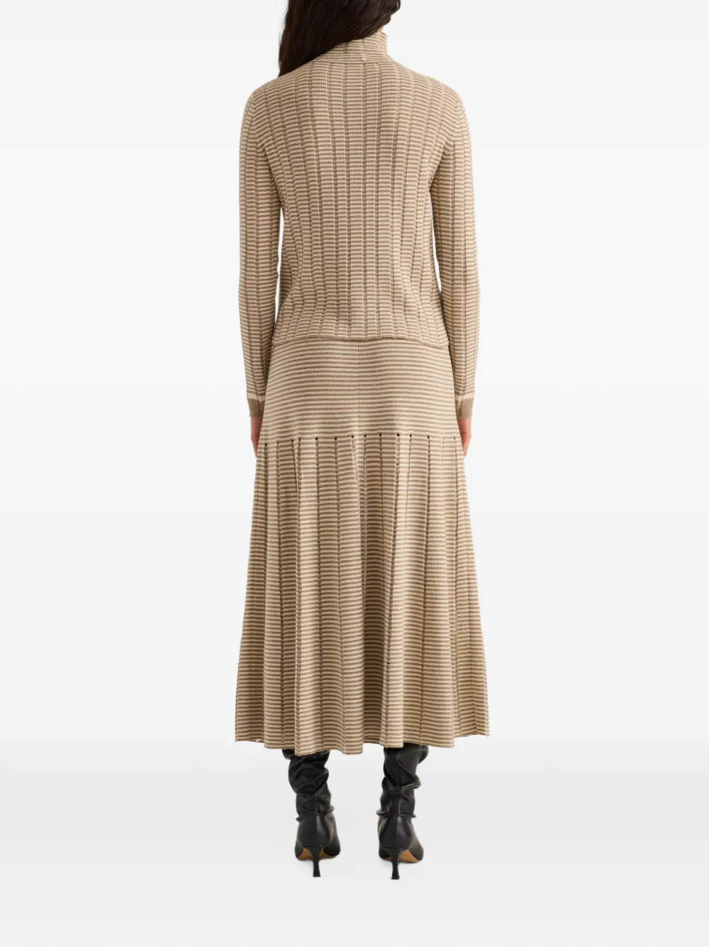 Proenza Schouler White Label Stina ladder-stripe turtleneck sweater Beige