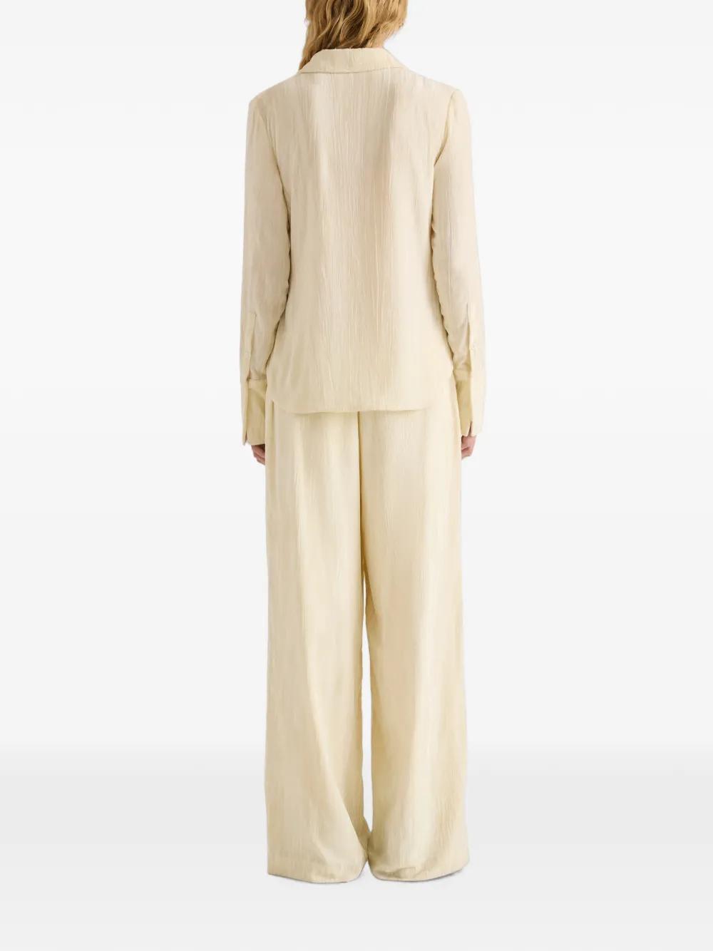 Proenza Schouler White Label Fluwelen blouse met gekreukt effect Beige