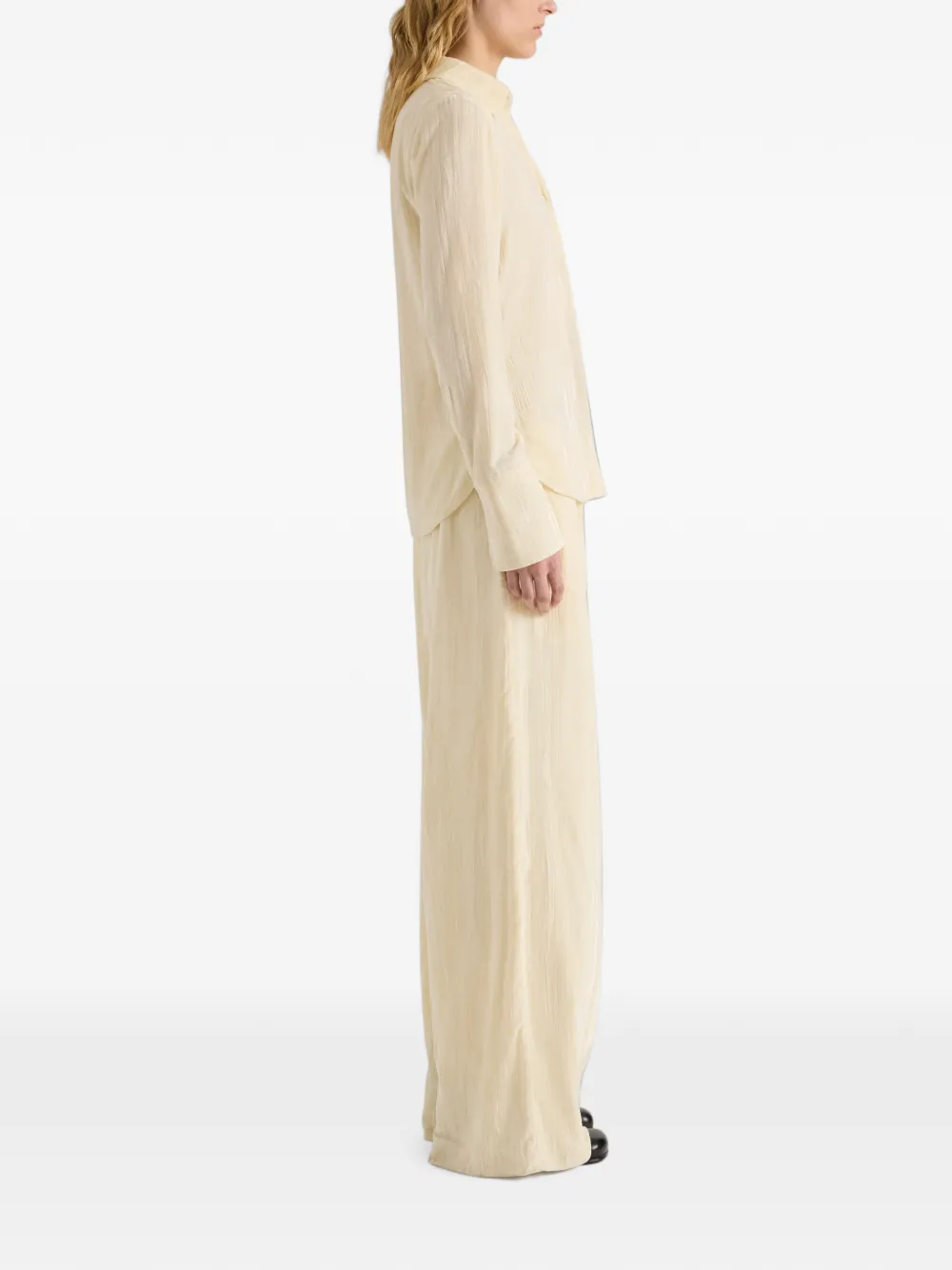 Proenza Schouler White Label Fluwelen blouse met gekreukt effect Beige