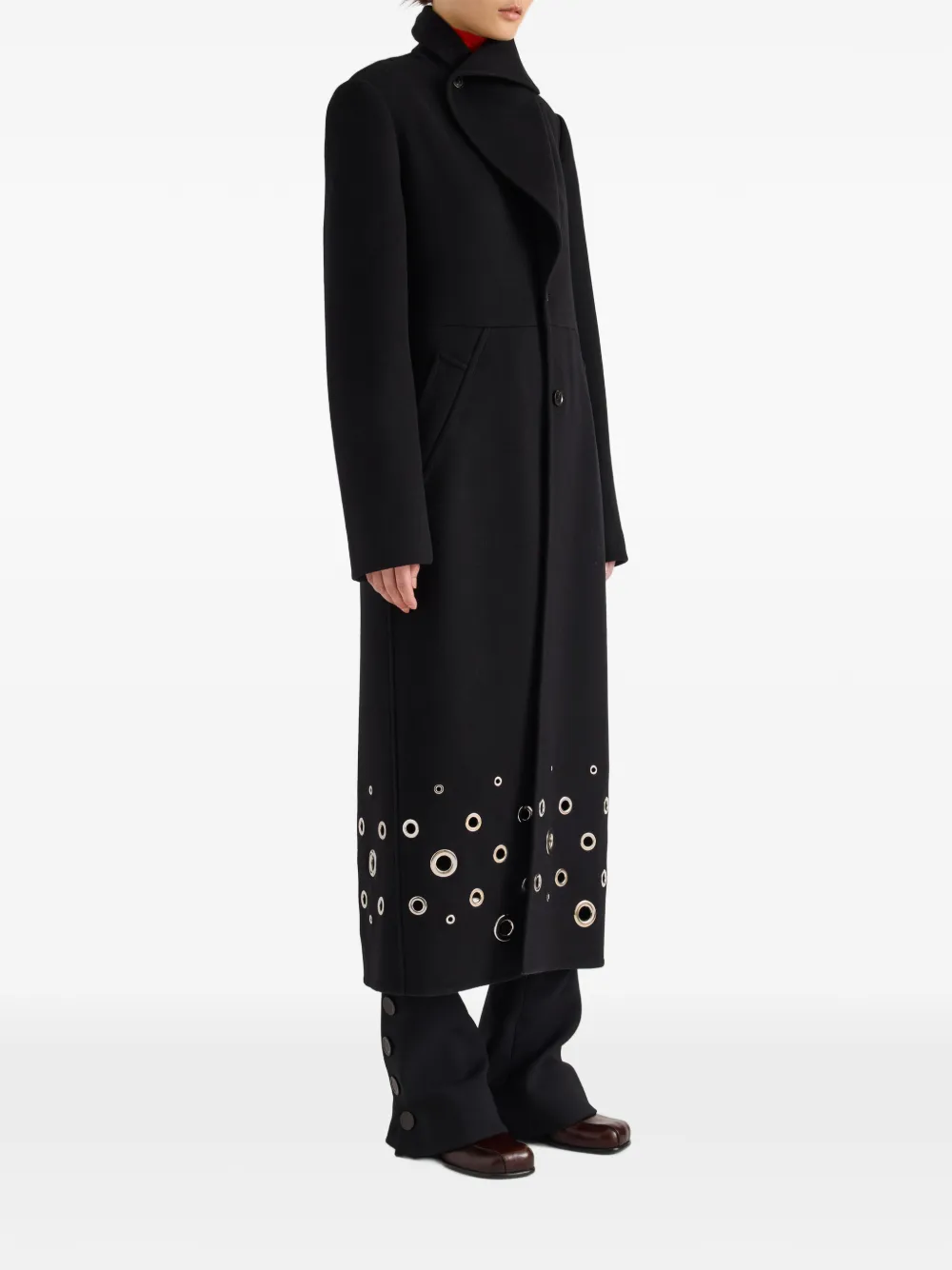 Proenza Schouler Alix jas van compacte melton wol Zwart