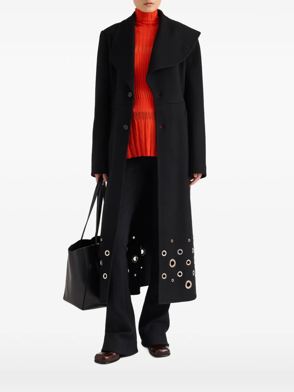 Proenza Schouler Alix jas van compacte melton wol Zwart