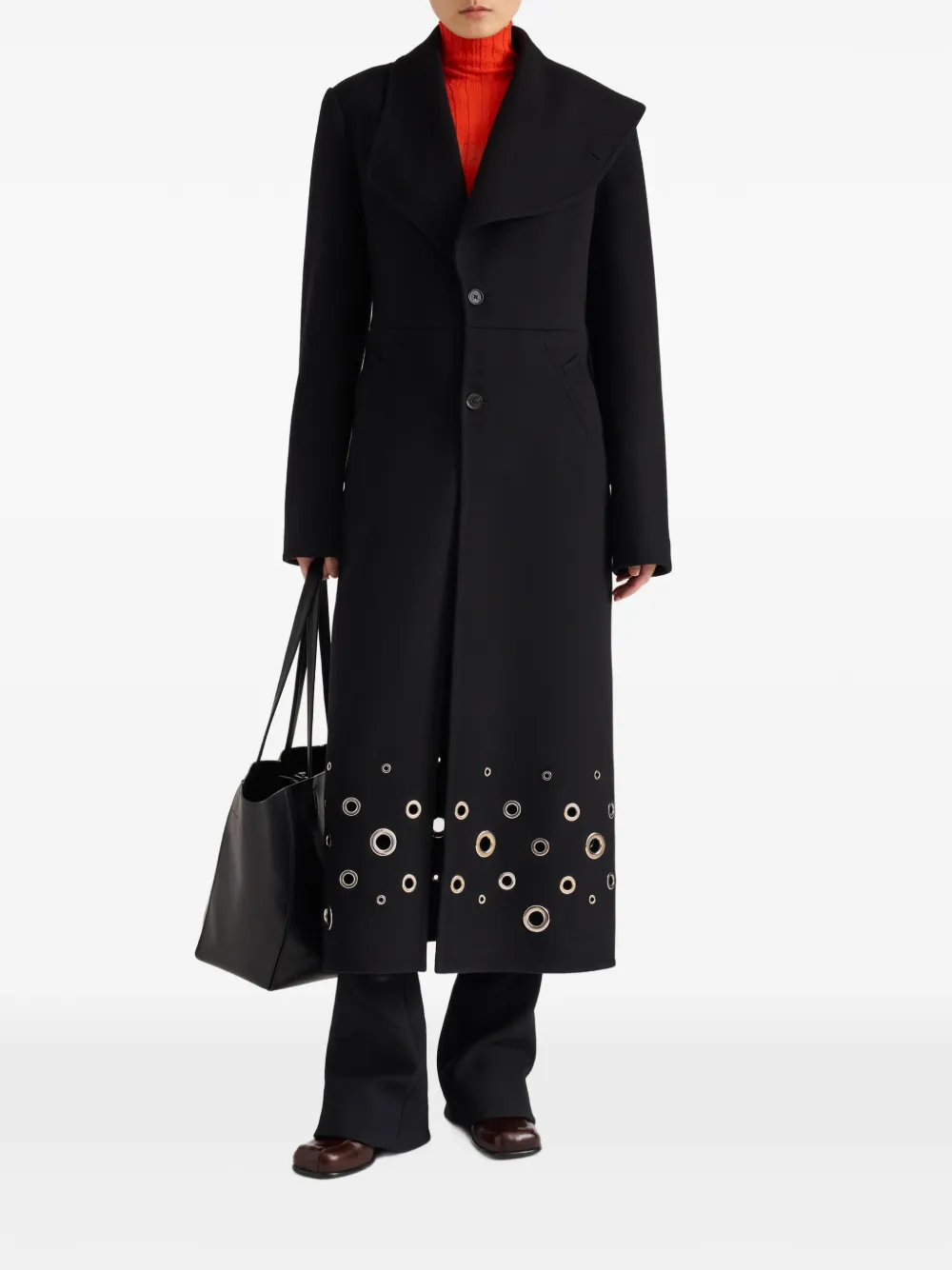 Proenza Schouler Alix jas van compacte melton wol Zwart
