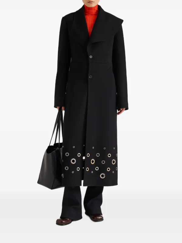 Proenza Schouler Alix Coat In Compact Melton Wool | Black | FARFETCH