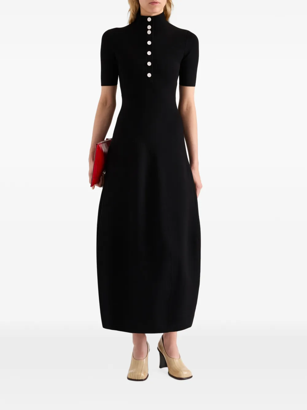 Proenza Schouler Mathilde jurk van compacte stretch viscose Zwart