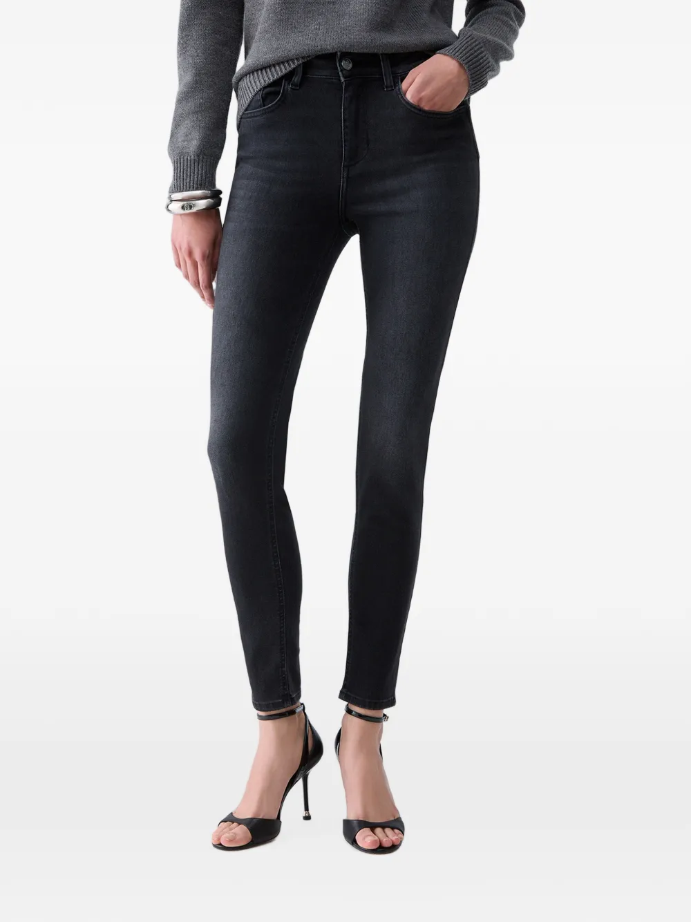 LIU JO skinny jeans with embellishments - Nero
