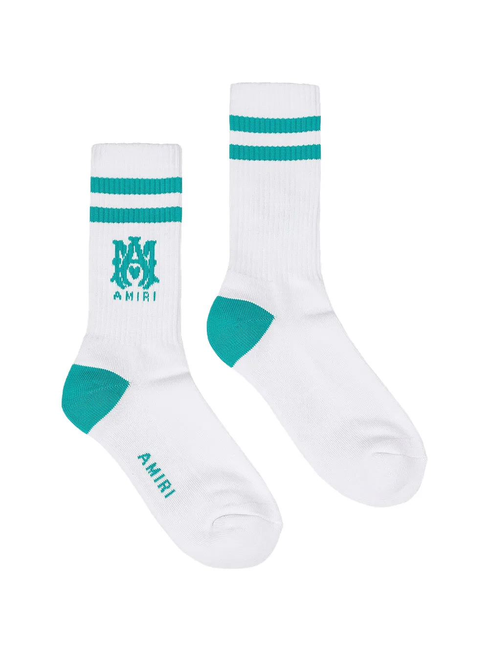AMIRI MA-Logo ribbed-knit socks - Bianco