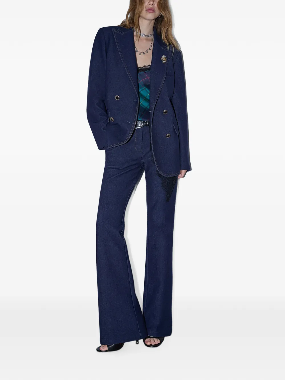 LIU JO Bootcut jeans met kettingdetail Blauw