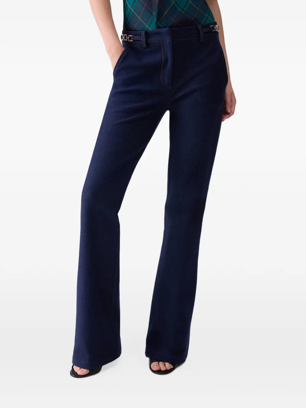 LIU JO Bootcut jeans met kettingdetail Blauw