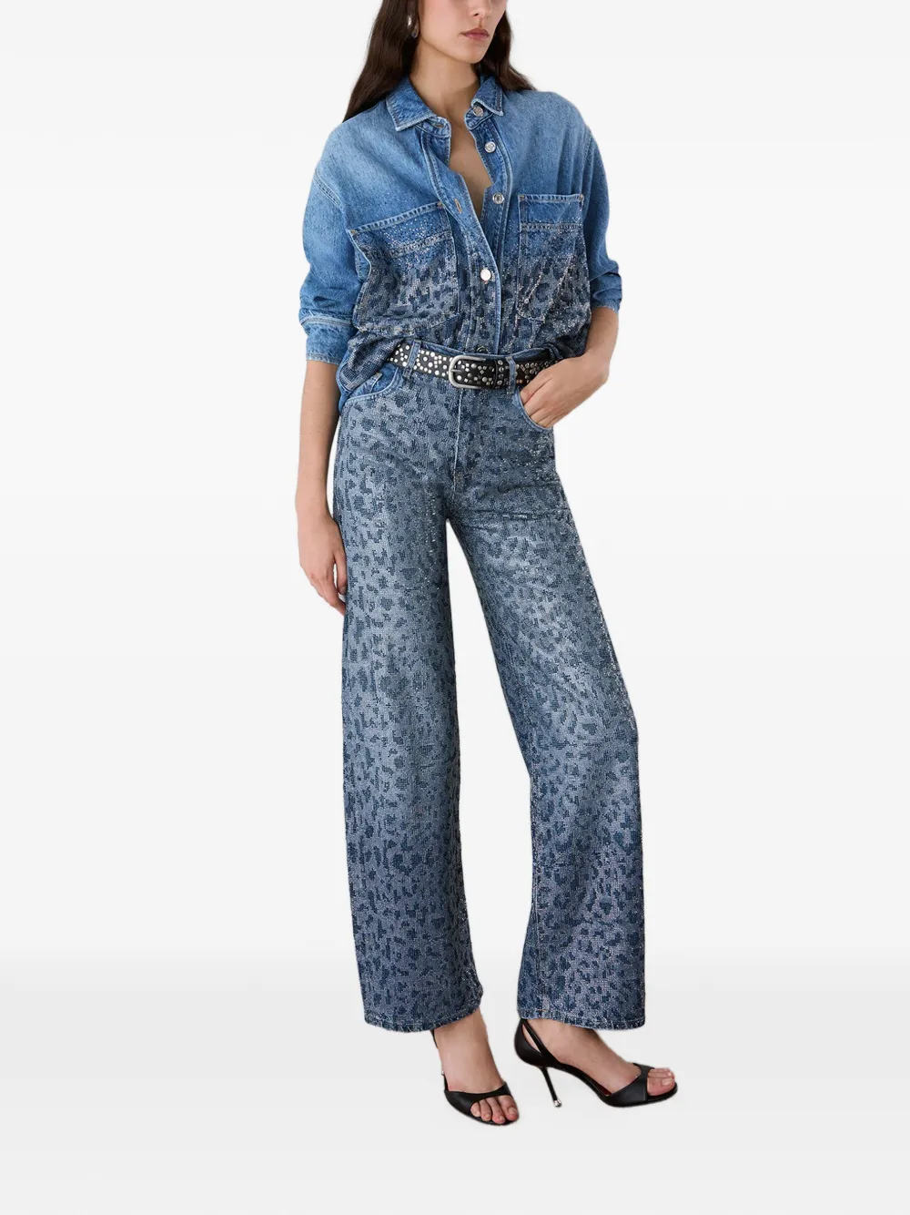 LIU JO Straight jeans met dierenprint Blauw