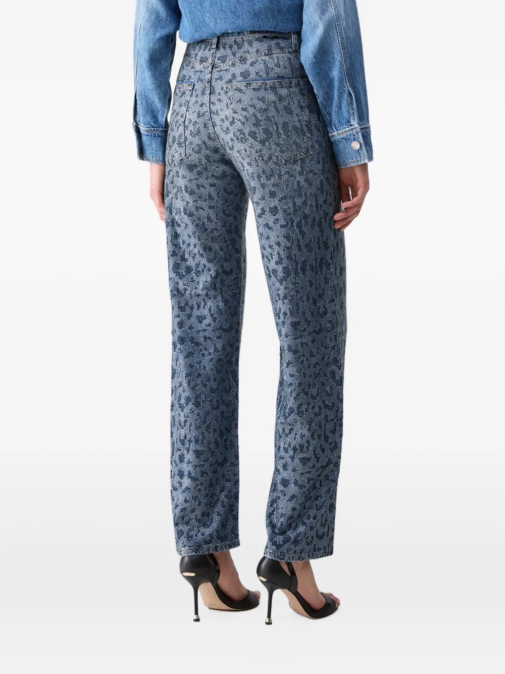 LIU JO Straight jeans met dierenprint Blauw
