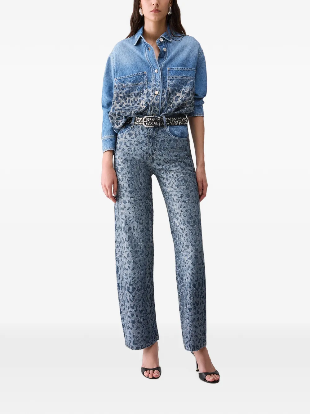 LIU JO Straight jeans met dierenprint Blauw