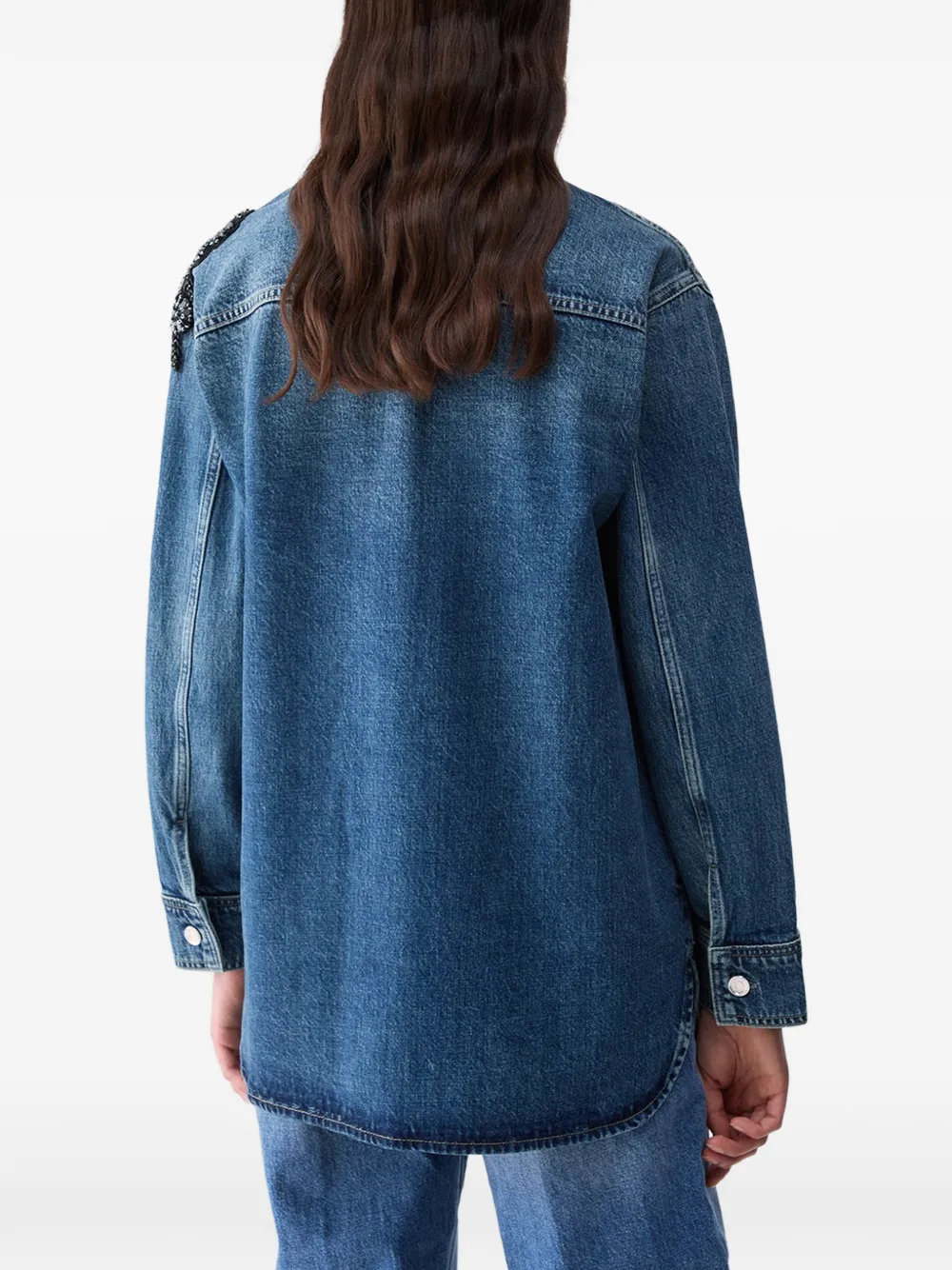 LIU JO Denim shirtjack met borduurwerk Blauw