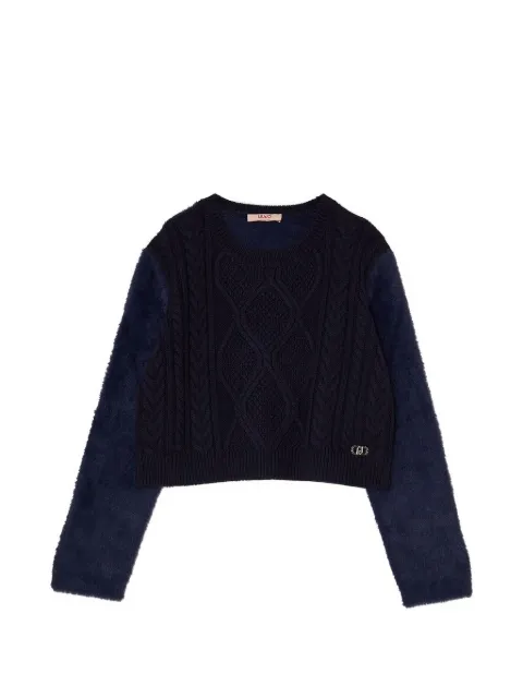 Liu Jo Kids cable-knit fuzzy-texture sweater