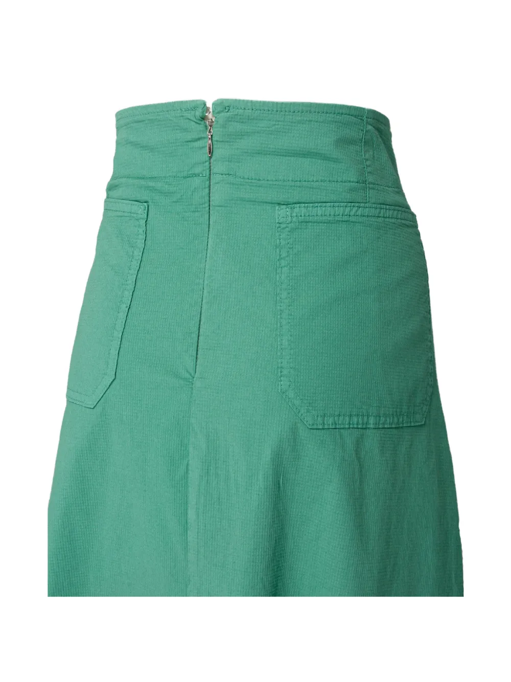 Merci frayed high-waisted midi skirt - Verde