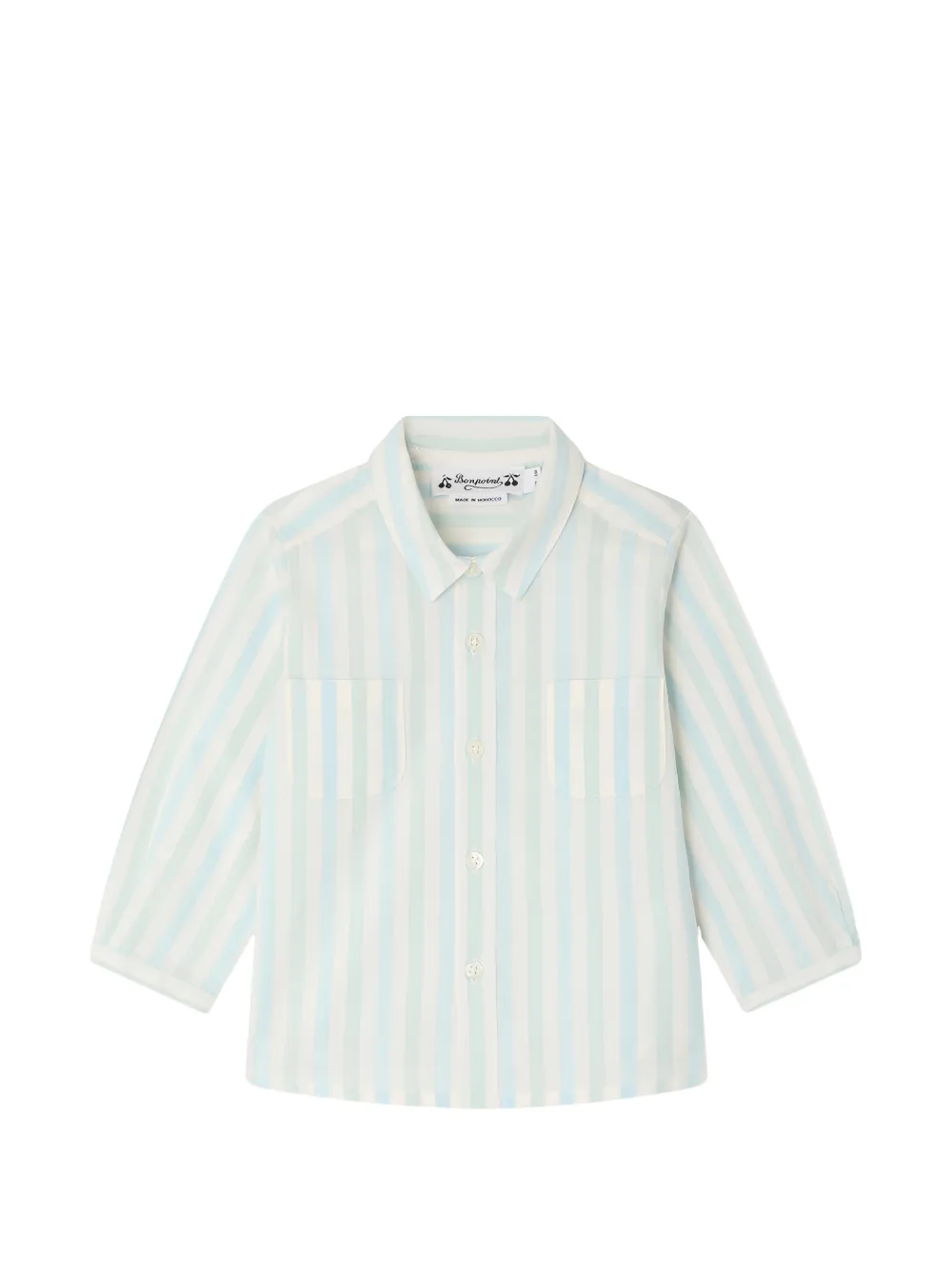 Bonpoint striped long-sleeve shirt - Bianco