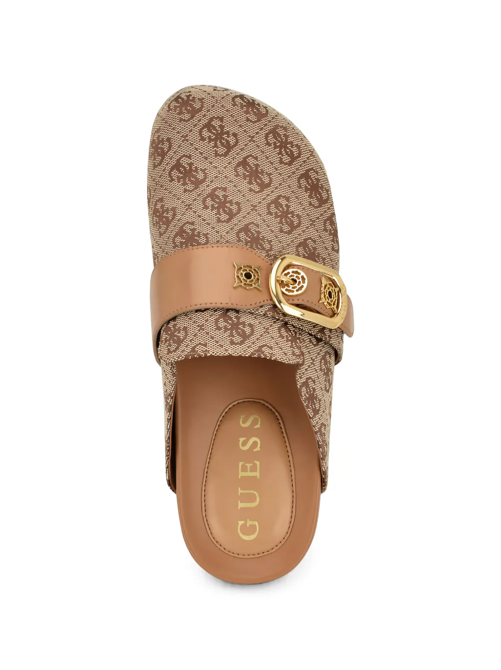 GUESS USA Galavanta monogram-pattern mules Beige