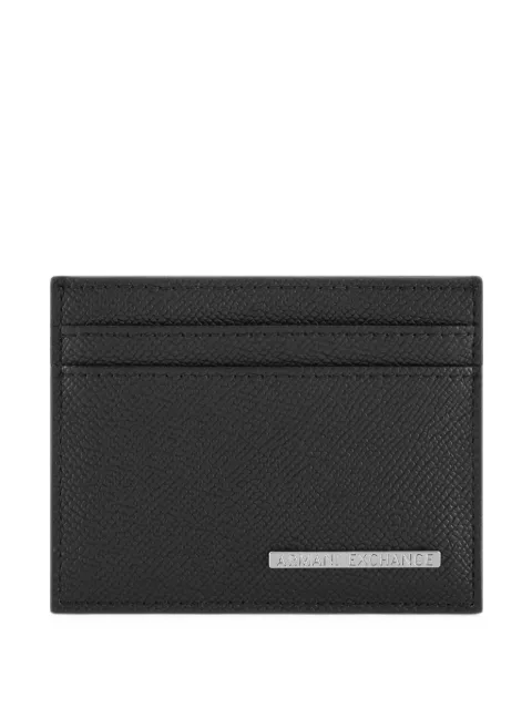 Armani Exchange textured logo-plaque cardholder