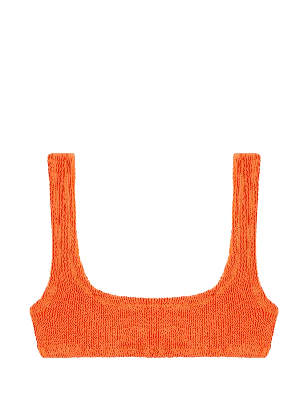 Reina Olga Ginny Crinkled Bikini Top In Orange