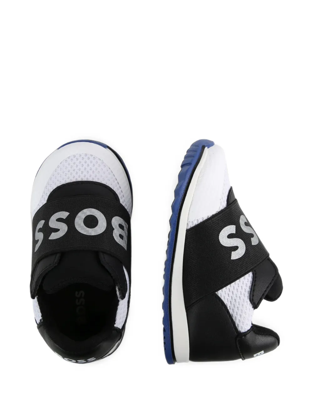 BOSS Kidswear logo-print mesh sneakers Zwart