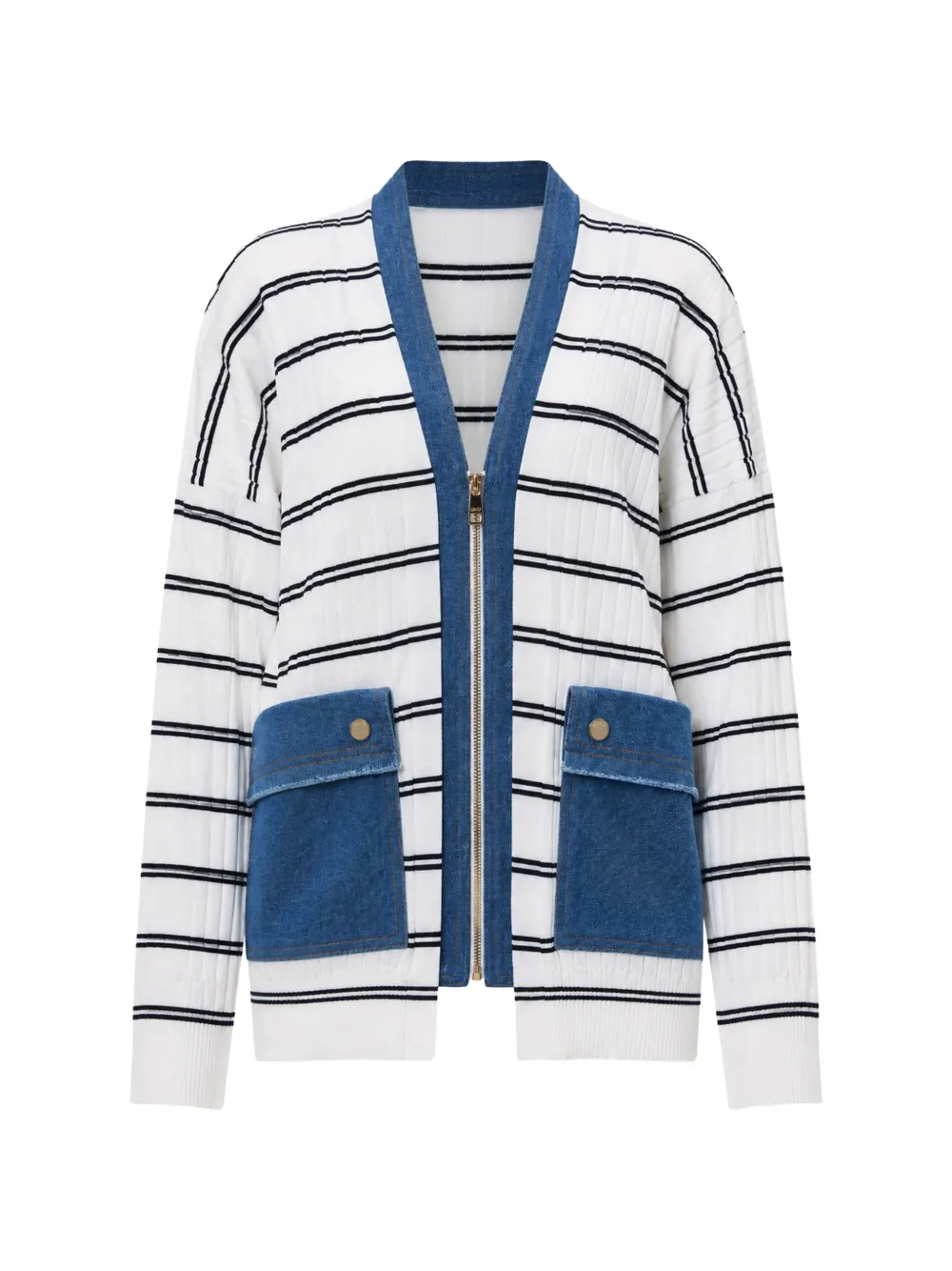 LIU JO striped cardigan - Bianco