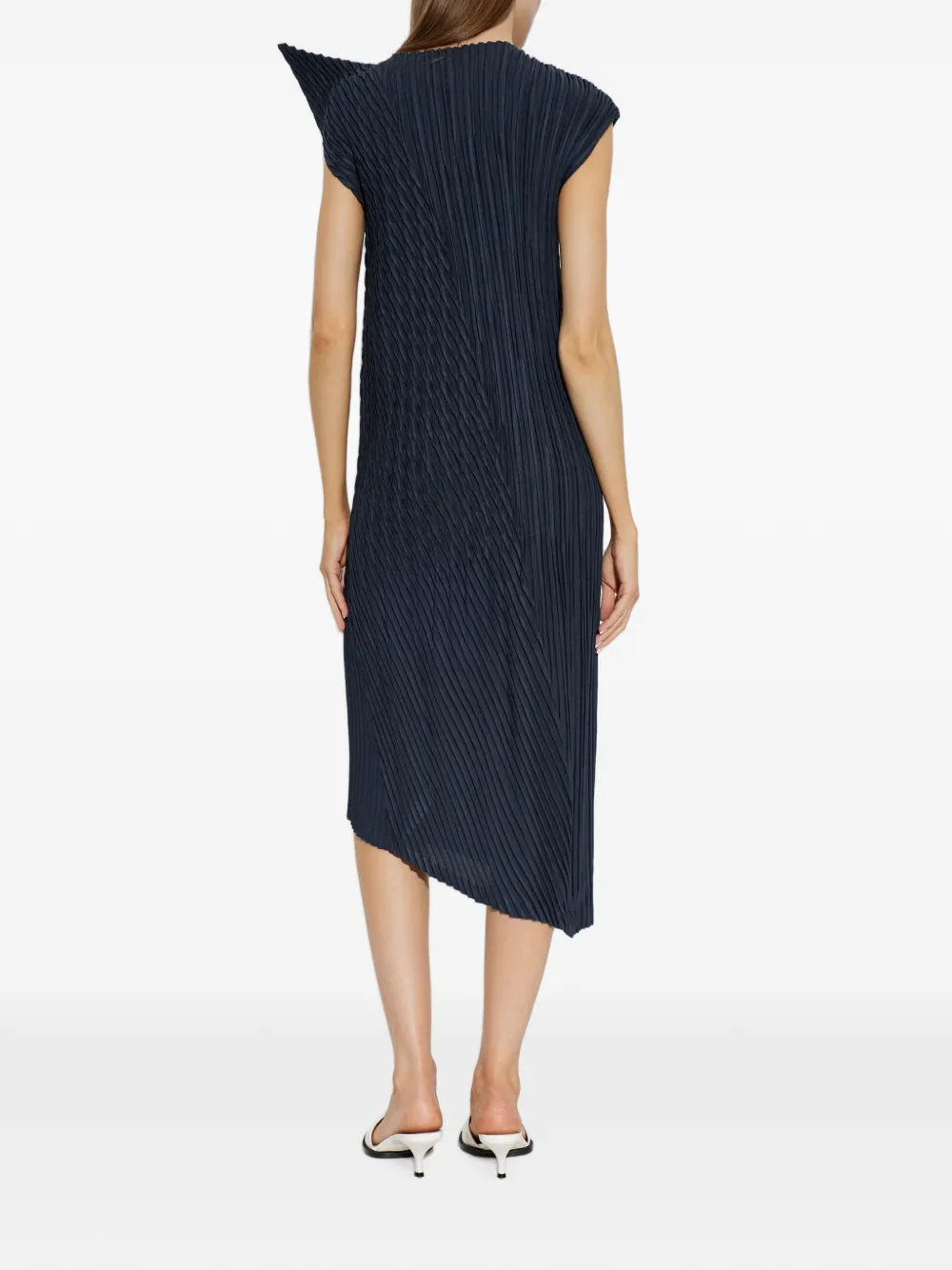 Issey Miyake Asymmetrische midi-jurk Blauw