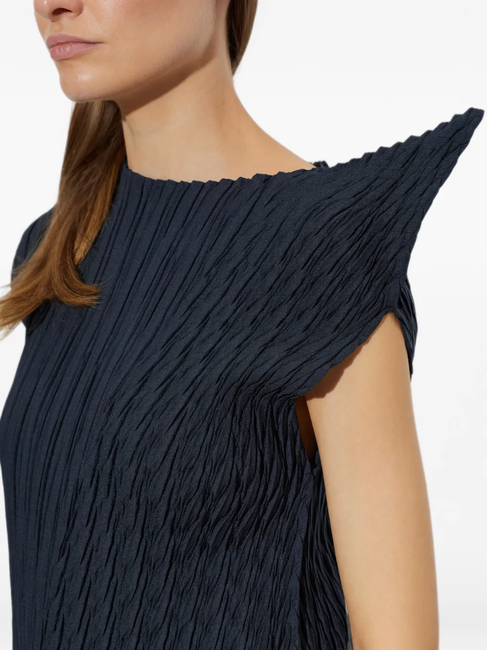Issey Miyake Asymmetrische midi-jurk Blauw