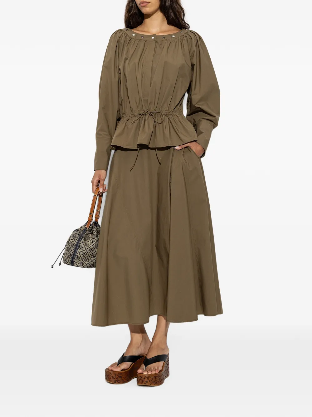 Tory Burch Katoenen popeline rok Groen