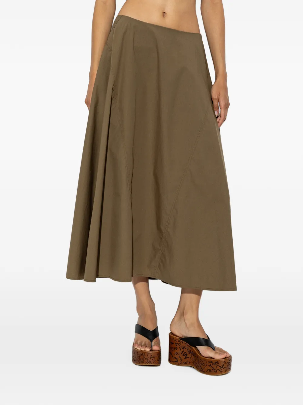 Tory Burch cotton poplin skirt - Verde