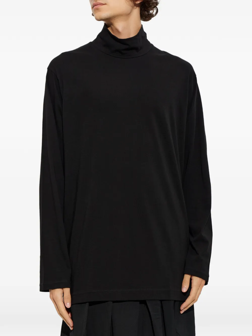 Yohji Yamamoto T-shirt met opstaande kraag Zwart