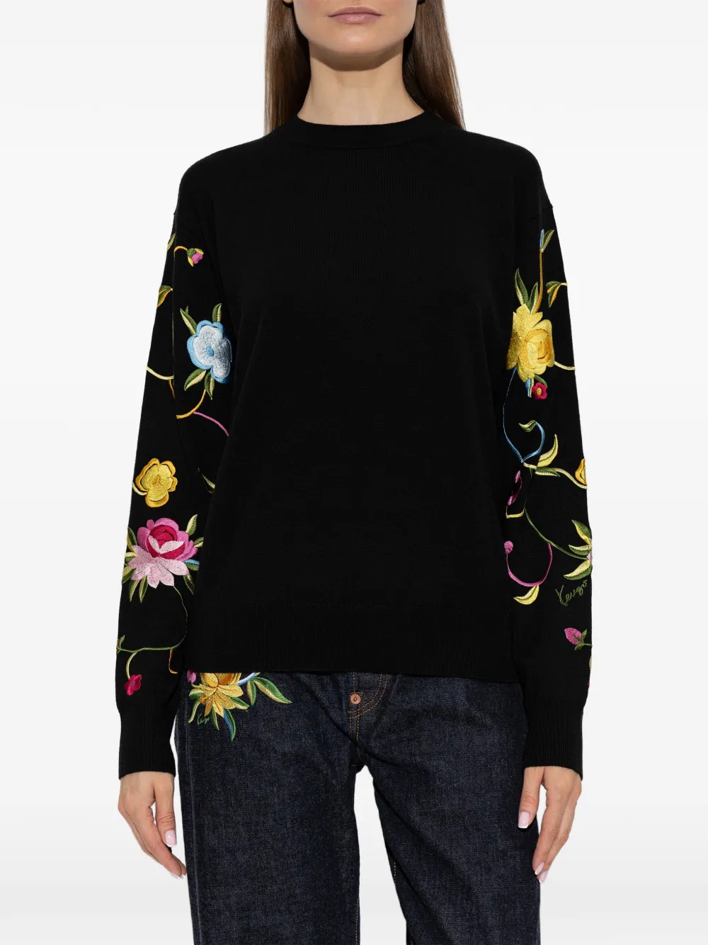 Kenzo Wildflower wollen trui Zwart